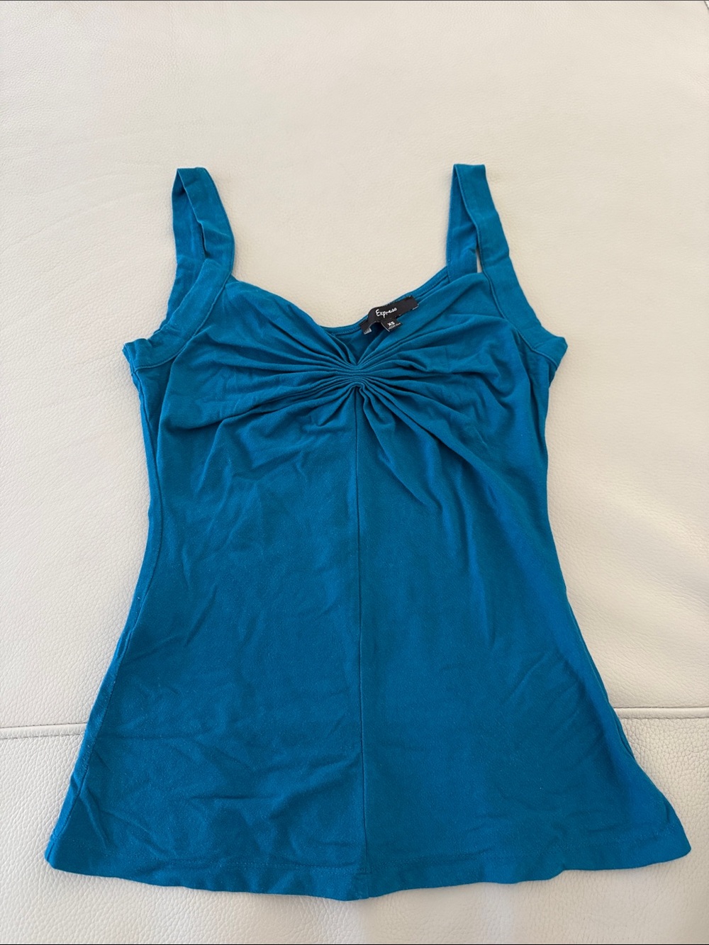Express Teal Twist-Detail Tank Top